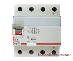 Disjoncteur différentiel Legrand 4 mod. 4 pôles 25A/30mA, 400 V